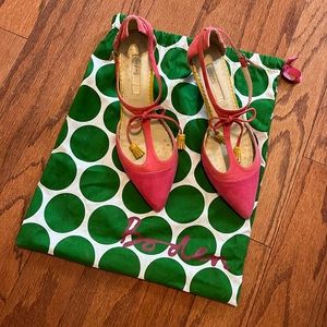 Boden pointed toe suede heels